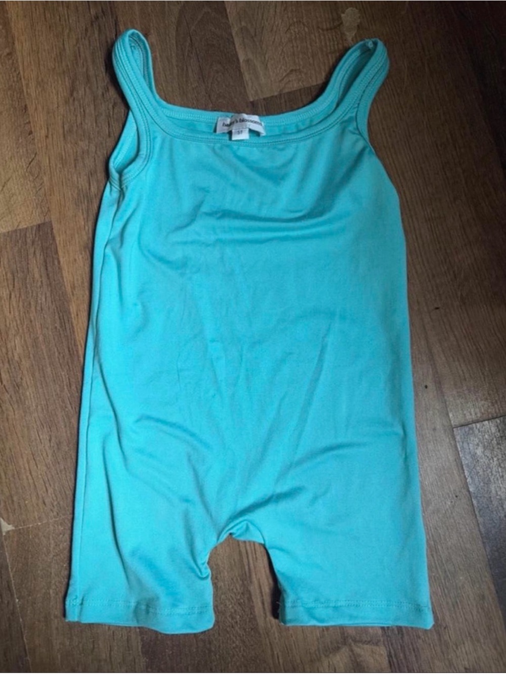 Baileys blossoms 5t Sleeveless One-Piece Romper in Aqua